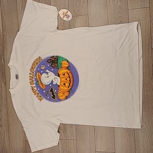 CASPER Ghost Happy Halloween White Cotton Sz XL Short Sleeve T Shirt VTG 90s NEW